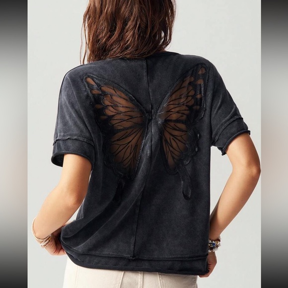 Boho butterfly cutout cotton blouse - Picture 5 of 7